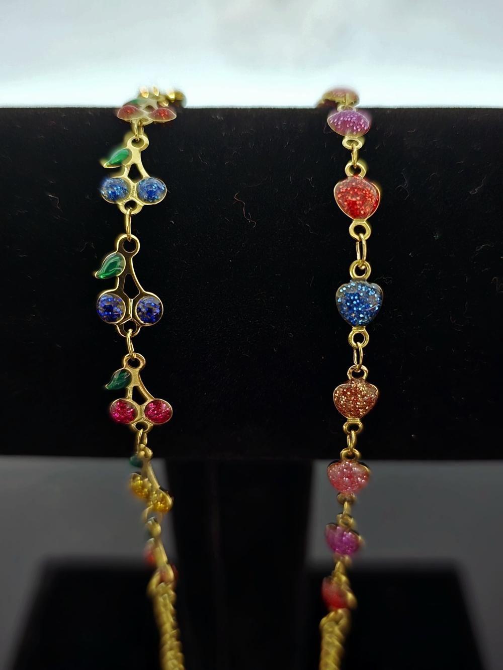2 Pcs. Multicolor Link Gold Plated Bracelet - Women‎ Jewelry B004